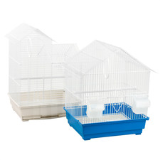 PORTABLE BIRD CAGE WITH PERCHES AND FEEDER FOR SMALL BUDGIE CANARY FINCH EXOTICS