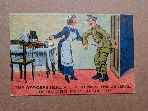 Old postcard military soldier - postcard,