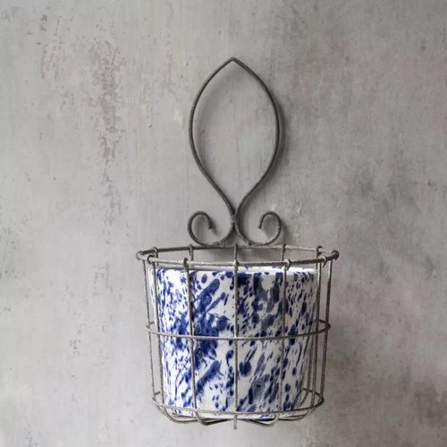 Wall hung wire basket - hung, plant