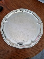 Silver Plated Platter/serving Tray By Cavalier England 304mm Wide Nice Patterns