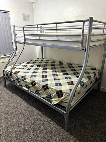 Grey metal double bunk - double,