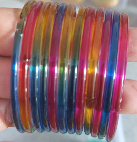 Soft jelly glass bangles - soft,