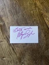 Elizabeth Taylor Warner, Hand Signed Autograph 3X4 Index Card. Legend RARE.
