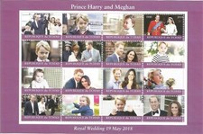 PRINCE HARRY MEGHAN MARKLE ROYAL WEDDING 2018 MNH STAMP SHEETLET