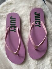 juicy couture pink flip flops sliders sandals y2k uk 7 us 9/10