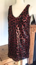 Zara Red Black Sequinned Mini