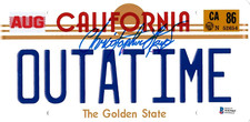 Christopher Lloyd Signed Outatime License Plate Back to the Future Beckett