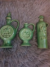 🌟Vintage Early 20th C. Gouda Pottery Green Moonflask Hulstkamp 1775 7.25” Tall