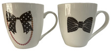 Pfaltzgraff Everyday White Porcelain Bowtie Mr. His And Hers Set