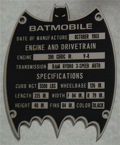 Custom 1966 batmobile serial - custom,