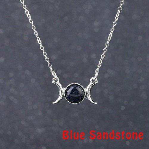 Crescent crystal opal - crescent, necklace