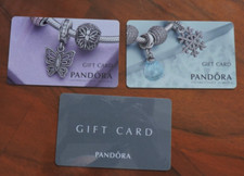 3 USED PANDORA UK GIFT CARDS