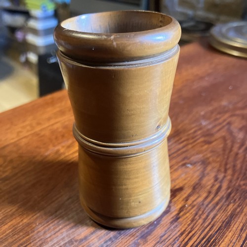 Turned treen box wood dice - turned,