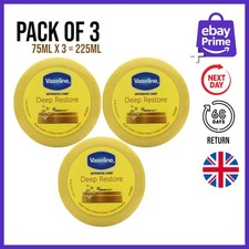 3x Vaseline Restore Intensive Care Deep Body Cream Moisture 75ML 24hrs Delivery