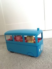 Peppg Pig School Bus with Figures Rebecca Rabbit Push Along Toy Toddler Baby Car