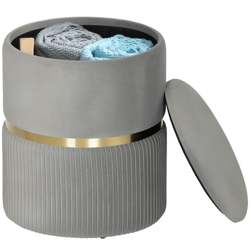 Homcom round pouffe storage - round,