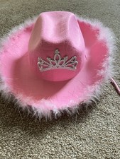 Pink Cowboy Hat Sequins Fur