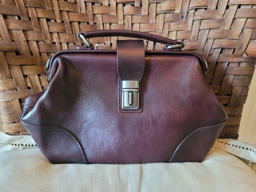 Maroon leather oversized - maroon,