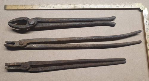 Vintage blacksmith tongs - x,