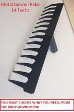 NEW 14 TOOTH TEETH REPLACEMENT RAKE HEAD GARDEN LEAF LEAVES METAL CARBON STEEL