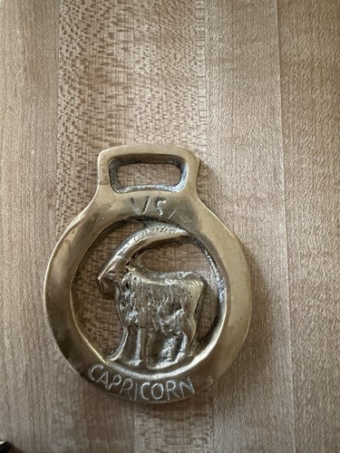 Brass horse medallion antique - horse,