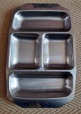 Vintage 18/8  Stainless Steel 4 Compartment Tray  12.5"  X  8"