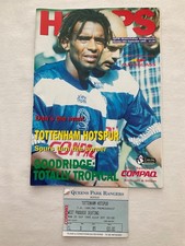 QUEENS PARK RANGERS V TOTTENHAM HOTSPUR 1995 PREMIERSHIP MATCH MAGAZINE - TICKET
