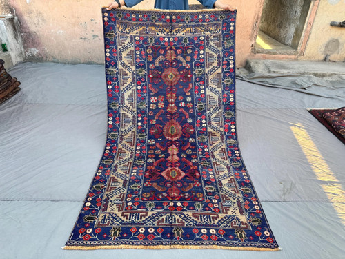 4x7 vintage afghan - afghan, baluchi