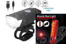 Mountain Bike Lights USB Rechargeable Bicycle T6 LED Torch Front Rear Lamp Set