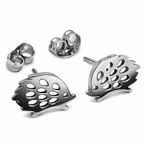 Hedgehog stud earrings - hedgehog,