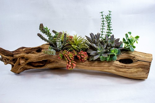 Natural wood planter for - natural,
