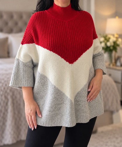 Chunky knit poncho jumper - m&s,