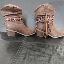 Women's Tassel Cowgirl Cowboy Boots Ladies Western Boots Fancy Dress 