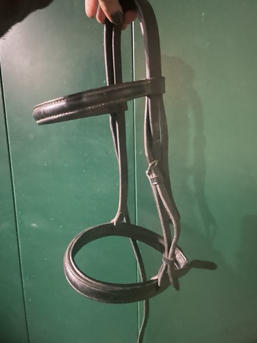 Black shetland leather bridle - black,
