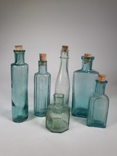 Collection Of Vintage Antique Victorian-Style Glass Apothecary  Medicine Bottles