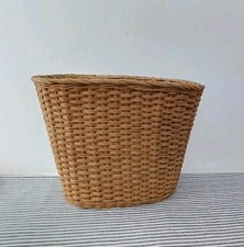 Rustic Vintage Waste Paper Basket Oval Wicker Bin Country Cottage Home Decor