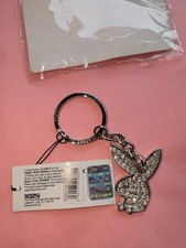 BNWT Y2K rare vintage official playboy rhinestone crystal bunny head keyring ?