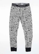 BHS Girls Grey Cotton Blend Pyjama Pants Size 9-10 Years