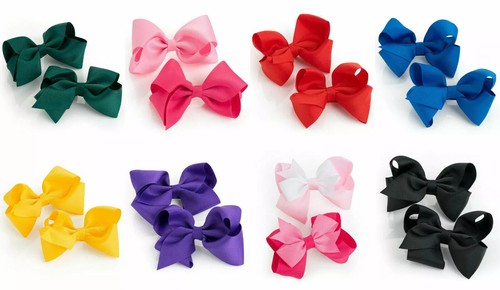 Pair girls hair bows school - pair, of