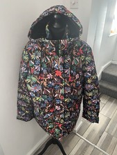 Boden Floral Puffer Really Warm Anorak Jacket With Hood size 16 R chest 44