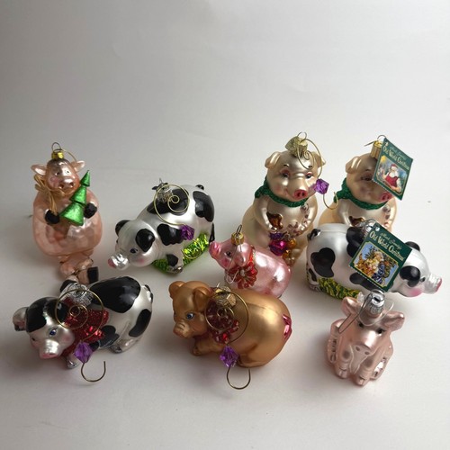 Lot vintage glass pig - lot,