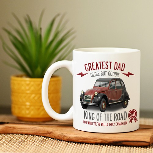 Personalised citroen 2cv mug - personalised,