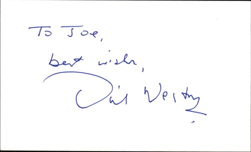 David weston signed auto 3x5 - signed,