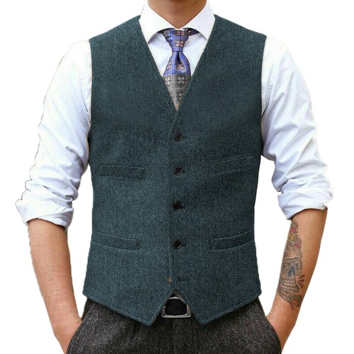 Mens vest tweed waistcoat - tweed,