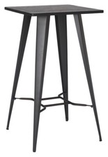 1m Tall Grey Square Dark Wooden Table Breakfast Diner Bistro Cafe Pub Bar Podium