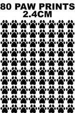 80 x Paw Print Dog Cat Decal