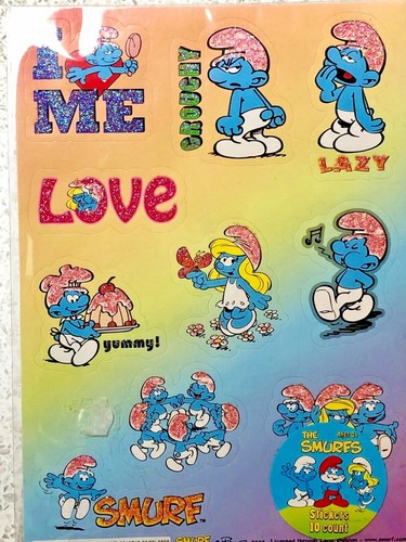 Smurf stickers licensed - smurf,