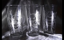 pokemon etched Pub glass set