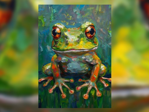 Colorful frog sitting a - colorful,