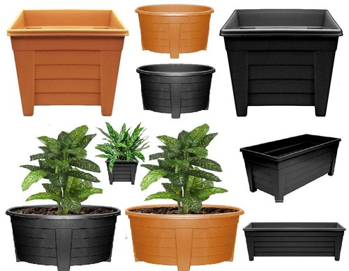 Plastic planter long square - plastic,
